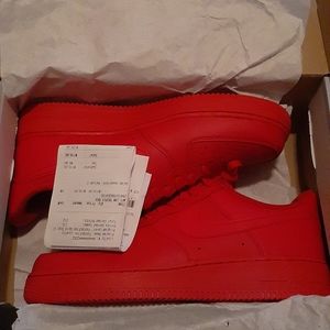 Low top red airforces